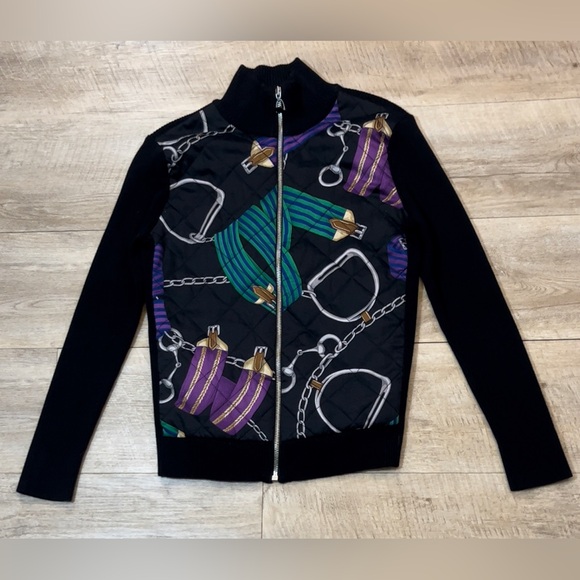 Lauren Ralph Lauren Women’s Cotton Full ZipSweat Equestrian Motif Sweater MP - Picture 1 of 6